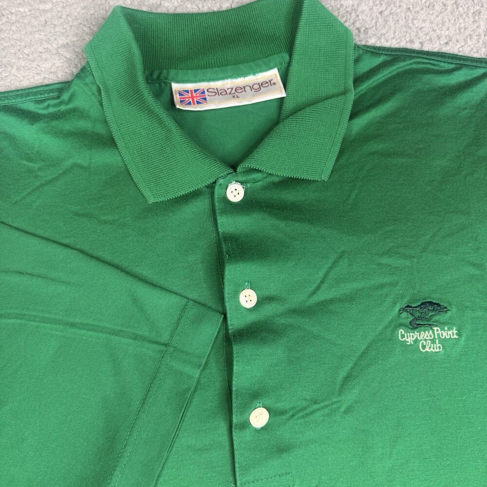 Cypress Point Club Polo Shirt Mens XL Green VTG Slazenger Golf Hong Kong 80s 90s